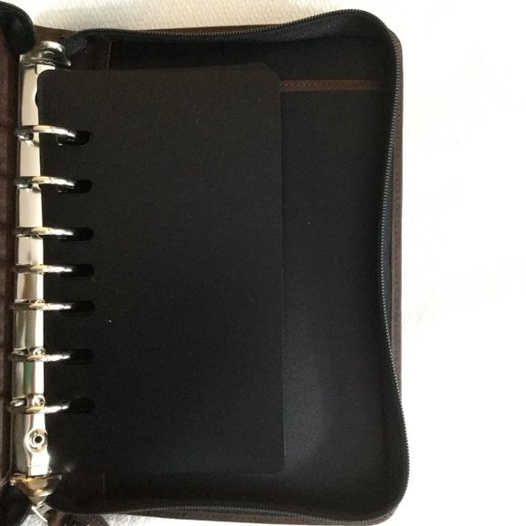 Day-Timer Brown Vegan Leather Zip Planner Cover | Junior Size - Picture 5 of 15
